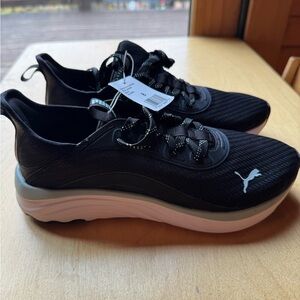 Puma Black Athletic Shoes with White Accents